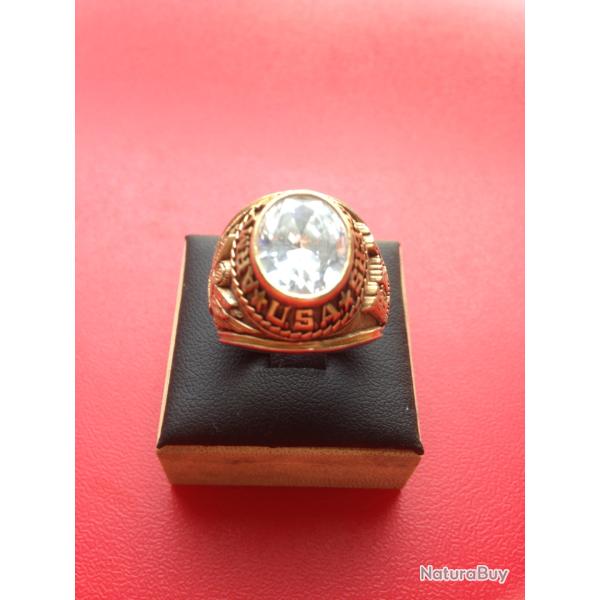 Bague Chevali�re US Army Engineers Plaqu� Or Taille 8 us ou 57 Fr