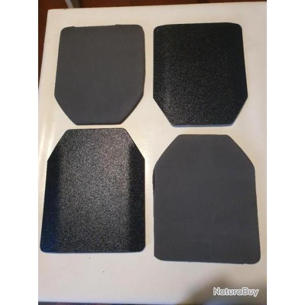 2 Plaques pare balles balistiques nij3+ 2 ANTI TRAUMA acier ar 500 pour PORTE PLAQUES  SAPI / OTAN !