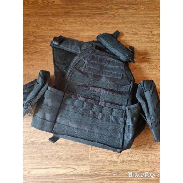 Gilet porte plaques noir