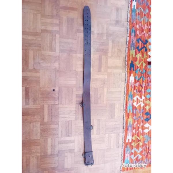 Ceinturon cuir brun SAM BROWN BELT WWI France bel �tat OFFICIER