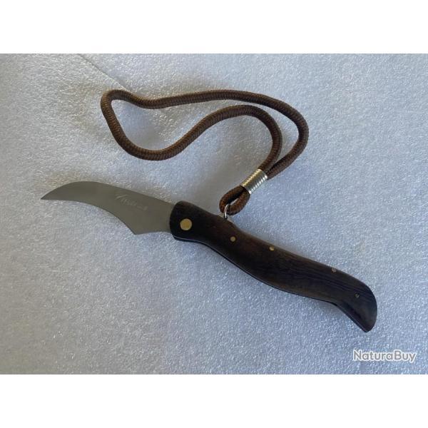 Couteau de poche champignon palissandre avec son cordon n�2