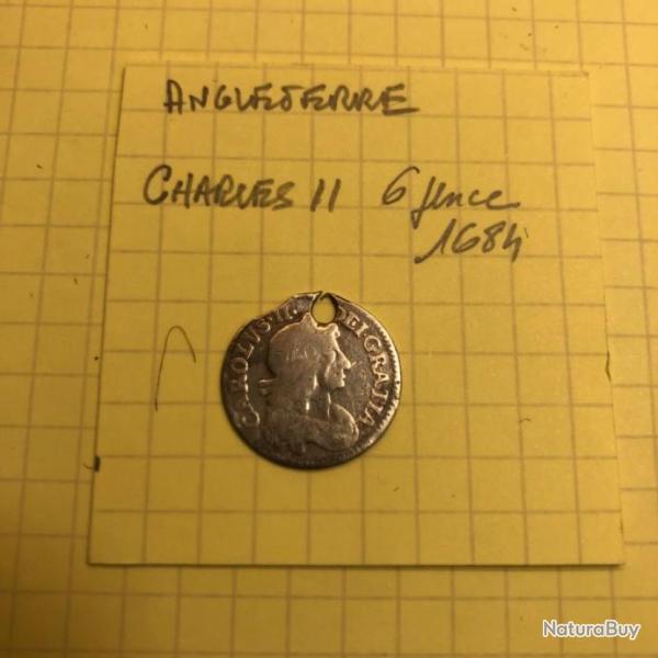 ANGLETERRE - Charles II - 6 pence - 1684