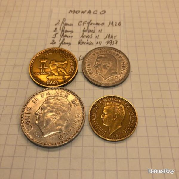 MONACO - Lot de 4 pi�ces