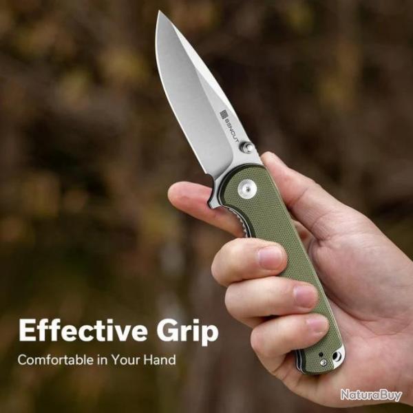Couteau Sencut Errant OD Green Manche G10 Lame Acier 9Cr18MoV Satin IKBS Linerlock Clip S23054B2