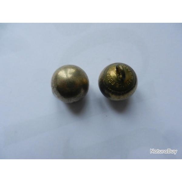 lot de 2 boutons militaires grelot couleur argent� diam�tre 20 mm