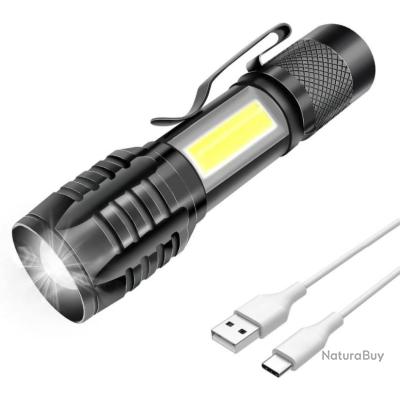 SUPER LAMPE TORCHE RECHARGEABLE AVEC ZOOM Tr%c3%a8s Haute Luminosit%c3%a9 Avec 3 Modes D%c3%a9c