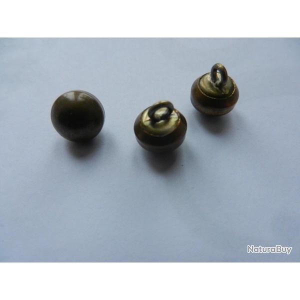 lot de 3 boutons militaires grelot diam�tre 10 mm