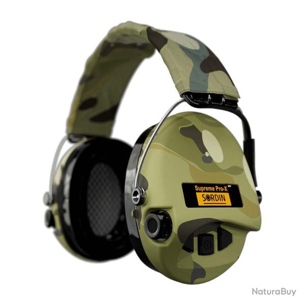Casque anti-bruit Supr�me Pro-X LED camo serre-t�te tissu camo