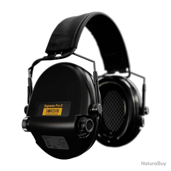 Casque anti-bruit Supr�me Pro-X SLIM noir serre-t�te cuir noir