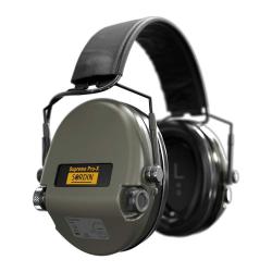 Casque anti-bruit Supr&ecirc;me Pro-X SFA vert olive serre-t&ecirc;te cuir noir