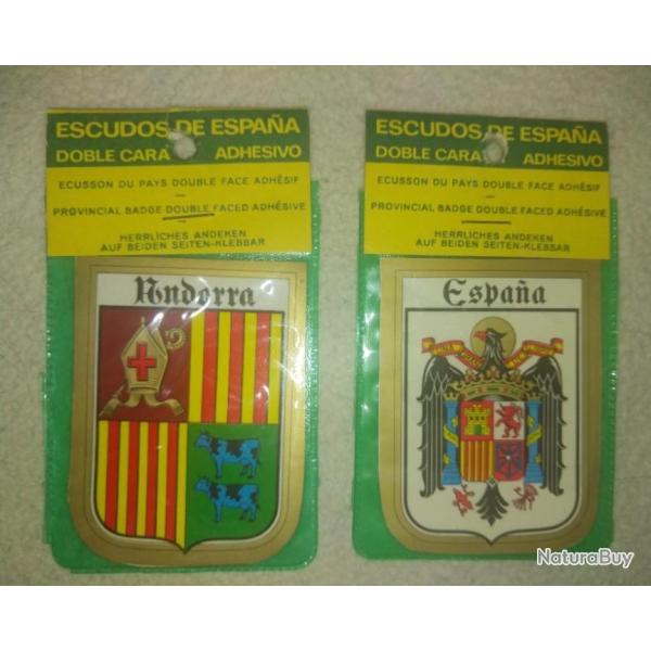 Lot 2 x Autocollants �cussons : Espagne + Andorre.