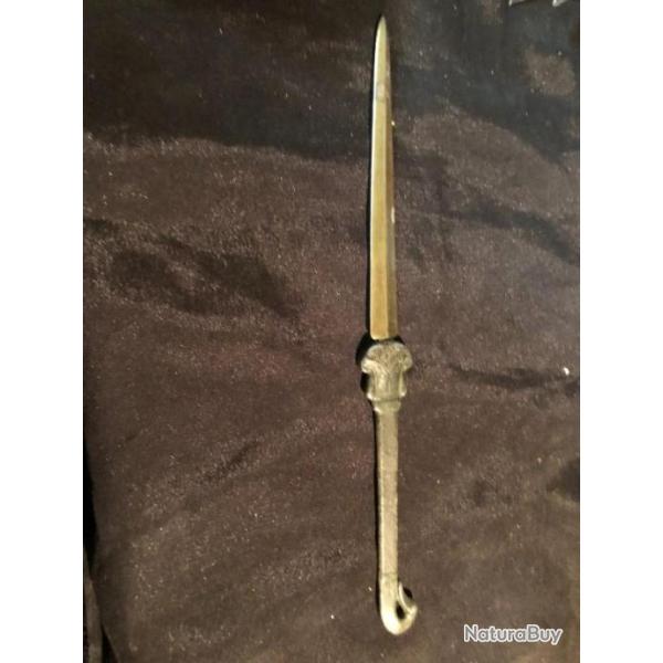 couteau coupe papier art deco bronze en forme de col de cygne
