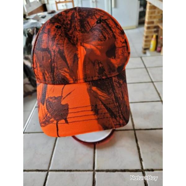 CASQUETTE DE CHASSE ORANGE CAMO