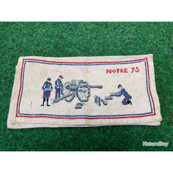 PORTE  SERVIETTE D OFFICIER  D'ARTILLERIE CANON DE 75 1914/1918