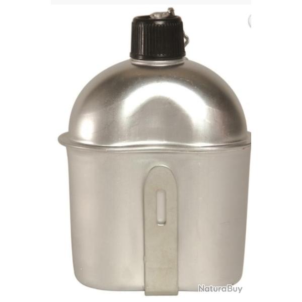 GOURDE AVEC QUART US ALUMINIUM+HOUSSE DE GOURDE US M10 KHAKI (REPRO)