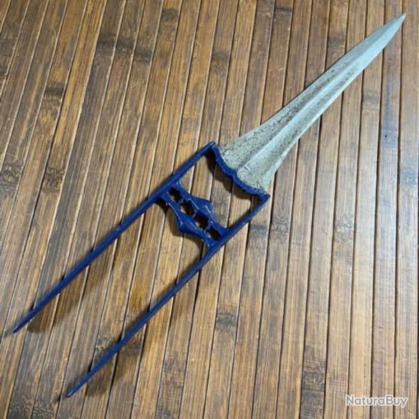 POIGNARD TRADITIONNEL INDIEN KATAR XlX POIGN�E BLEU