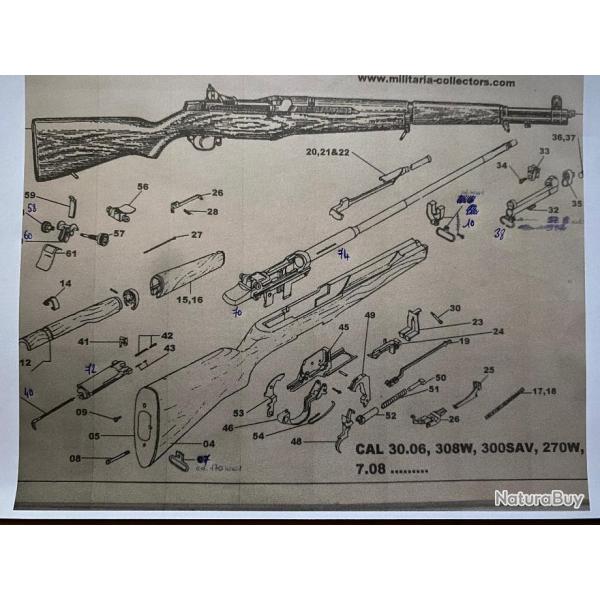 GARAND M1 , capot de hausse, occasion, TIR  TAR