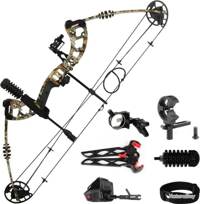 Ensemble Mini Arc et Flèches de Tir à l'Arc de Poche Mini Arc de Survie Main Droite Gauche pour Pratique de Tir sur Cible