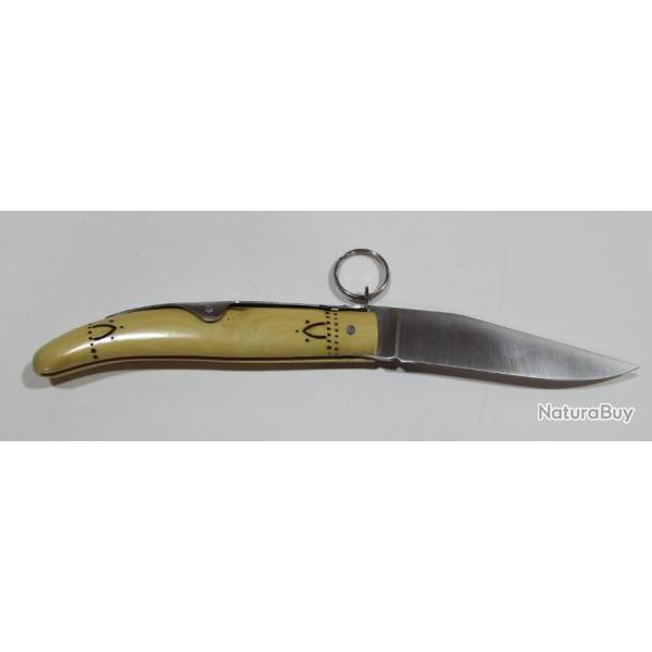 COUTEAU � CRAN D'ARR�T EN BUIS PYROGRAV� NONTRON