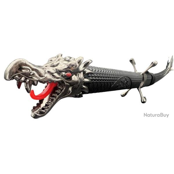 Katana "Black Dragon" noir avec lame acier non tranchante