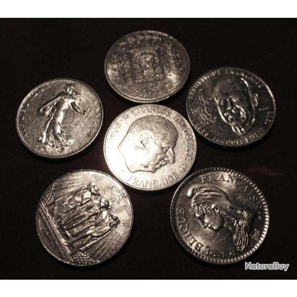 1 franc comm�moratives  5 pieces +semeuse