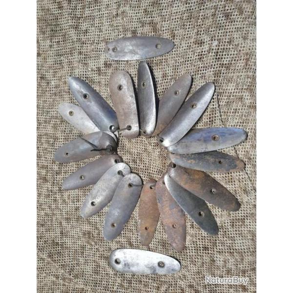 lot de 18 plaques de couche ancienne en acier pour fusil de chasse