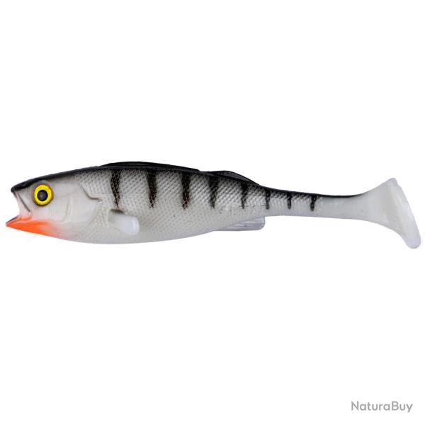 Leurre Souple LMAB Barsch Kofi Perch Shad 9cm 9cm White Tiger