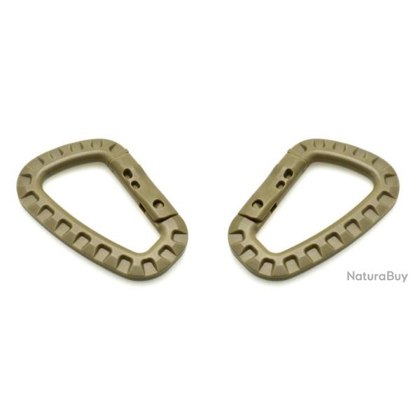 Mousqueton tactique beige x2