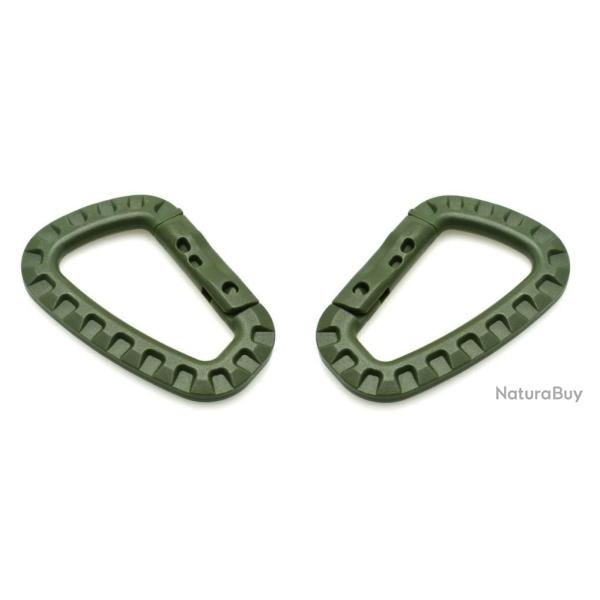 Mousqueton tactique kaki x2