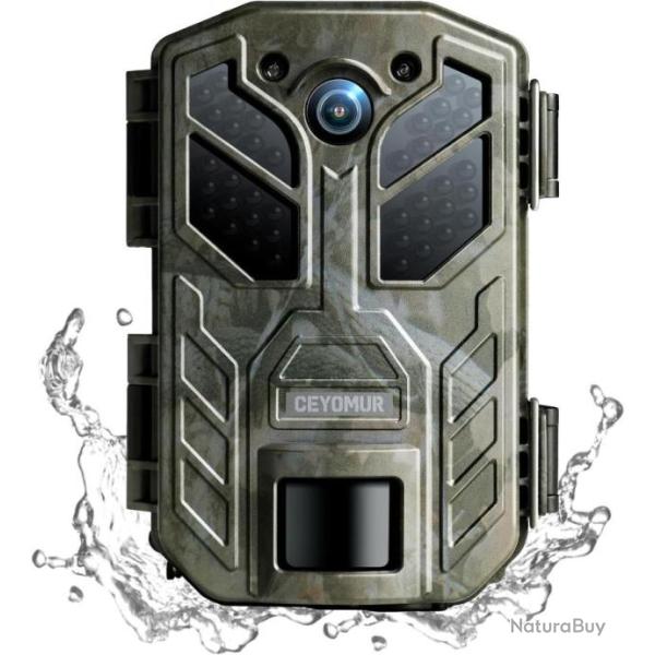 Camera de Chasse 4K 36MP HD avec Infrarouge Vision Nocturne LCD 2,0" IP66 �tanche