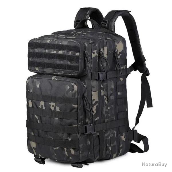 Rilibegan Sac A Dos Tactique 45L Camouflage Noir - LIVRAISON GRATUITE !!