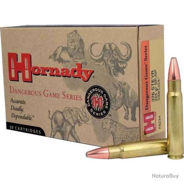Balles Hornady Dangerous Game 376 STEYR 225GR SP