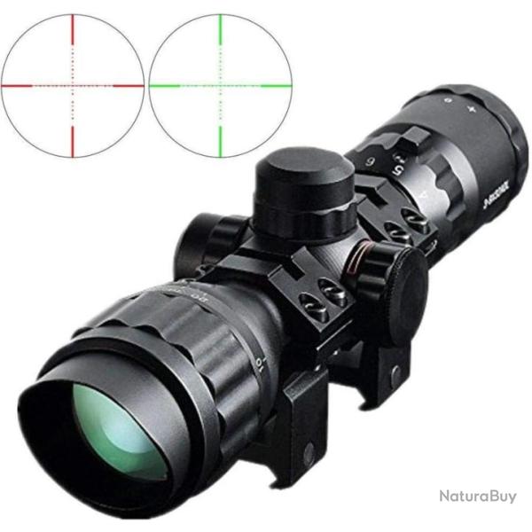 Lunette de vis�e Tactique 3-9x32 AO Rouge/Vert �clair� Mil-Dot