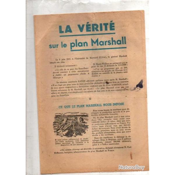 la v�rit� sur le plan marshall tract du pcf 1947-48 maurice thorez