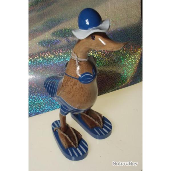 Sculpture canard en bois 28 cm