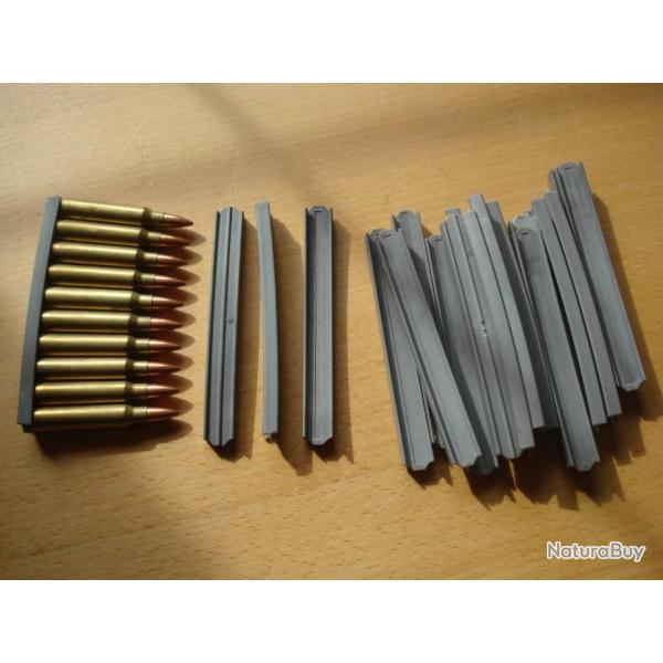 LOT DE 20 LAMES CHARGEUR PLASTIQUE POUR 10 CARTOUCHES DE 223 REMINGTON