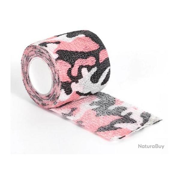 Rouleau adhsif camouflage treillis rose x2