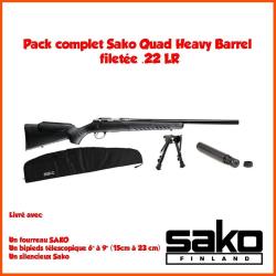 Pack complet Sako Quad Heavy Barrel filet&eacute;e .22 LR