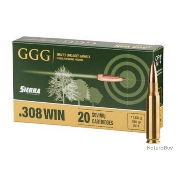 CARTOUCHES GGG CAL.308WIN 180GR SBT PAR 20