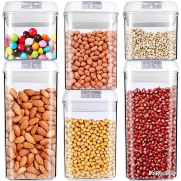 Lot De 6 Bo�tes Herm�tiques Sans BPA Stockage Aliment + Couvercles V�rouillage