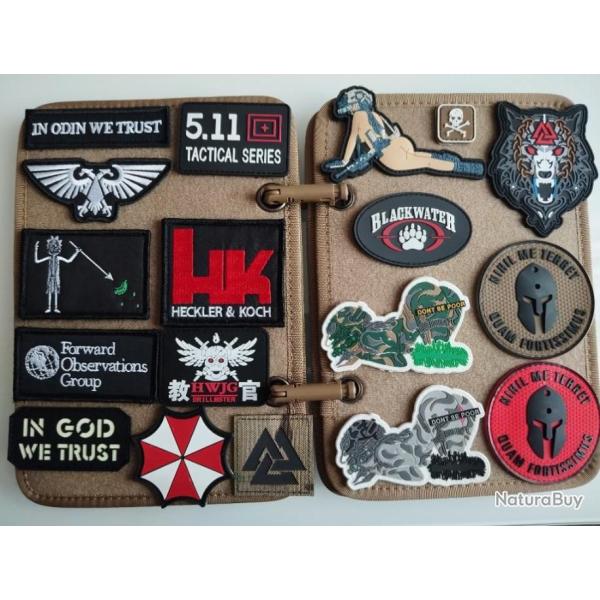 Collection de patchs et �cussons Velcro � l'unit� ou en lot