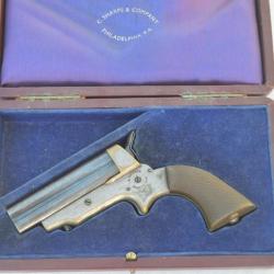 PISTOLET SHARPS Mod&egrave;le 1859 EN COFFRET D'USINE 4000exmplaires Calibre 32 RF -US XIX&egrave;me Collection Tr