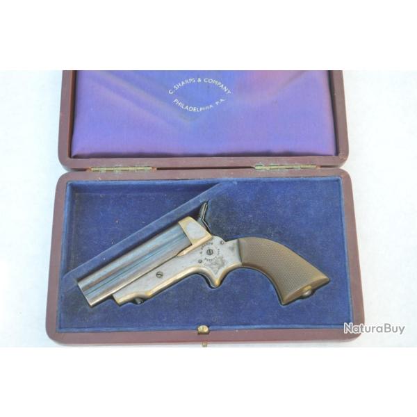 PISTOLET SHARPS Mod�le 1859 EN COFFRET D'USINE 4000exmplaires Calibre 32 RF -US XIX�me Collection Tr