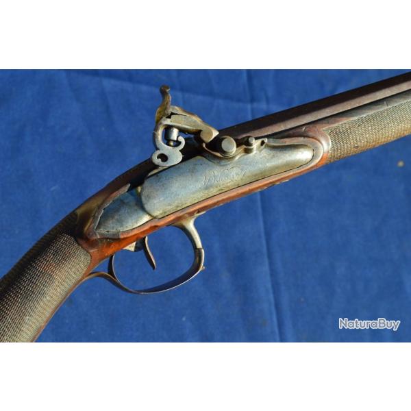 CARABINE DE CHASSE SILEX PLATINE ETANCHE PAR BALDINGER A ROUEN 1801 TRANSFORMEE A PERCUSSION - FRANC