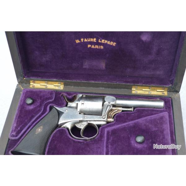 REVOLVER H FAUR� LEPAGE Paris mod�le 1872 par LEBEAU FRERES Monogramm� MP en Coffret - France XIX� T