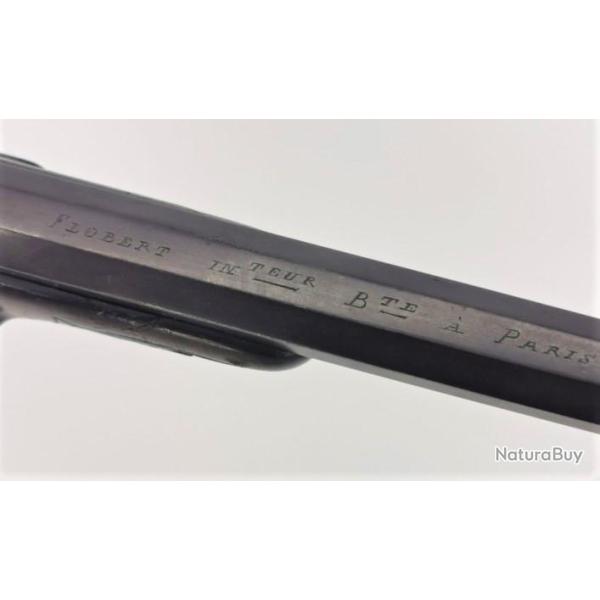 PISTOLET DE TIR DE SALON FLOBERT INVENTEUR BREVETE A PARIS CALIBRE 6MM ANNULAIRE - FRANCE XIX Trs 