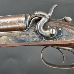 FUSIL DE CHASSE DE LUXE A CHIENS EXTERIEURS SYSTEME PREYNAT SAINT ETIENNE LACOUTURE &agrave; Lyon CALIBRE 1