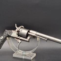 REVOLVER LEFAUCHEUX BREVETE double action CALIBRE 9mm A BROCHE - Belgique XIX&egrave; France Tr&egrave;s bon XIX e