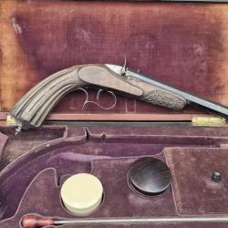 FLOBERT INVENTEUR BREVETE A PARIS COFFRET PISTOLET DE TIR DE SALON CALIBRE 22 Flobert ANNULAIRE - FR