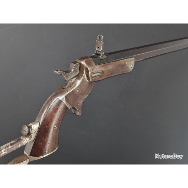 PISTOLET STEVENS DE TIR HUNTER PET POCKET RIFLE 1872 CALIBRE 38 RIMFIRE ANNULAIRE MUNITION CATEGORIE